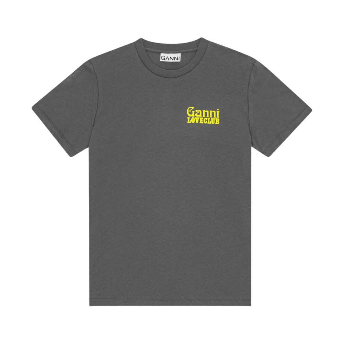 T3865-490 (W) Ganni Relaxed Loveclub T-Shirt Volcanic Ash