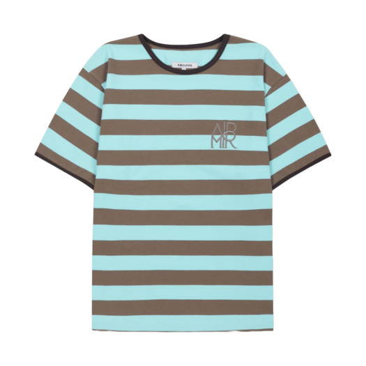 J3TAM25231MIX AMOUPRE AMPR Monogram Stripe Ringer T-shirt Mint