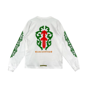 Chrome Hearts Dagger Logo Long Sleeve T-Shirt White - Los Angeles Exclusive