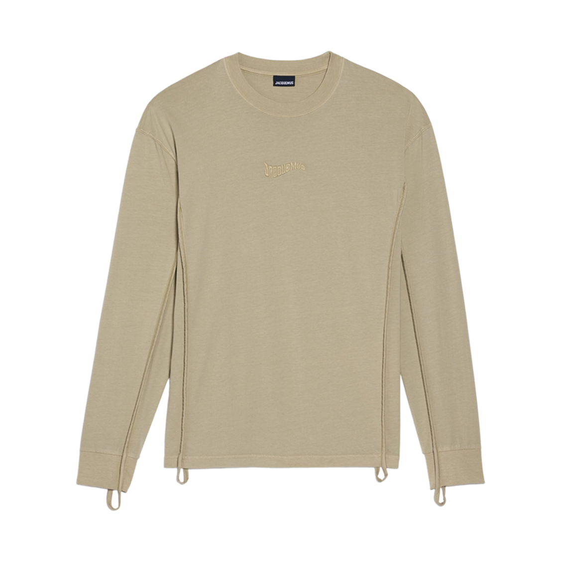 자크뮈스 르 티셔츠 카마르그 멘체스 롱구에스 파이프드 롱슬리브 티셔츠 라이트 카키(Jacquemus Le T-Shirt Camargue Manches Longues Piped Long Sleeve T-Shirt Light Khaki) - 1