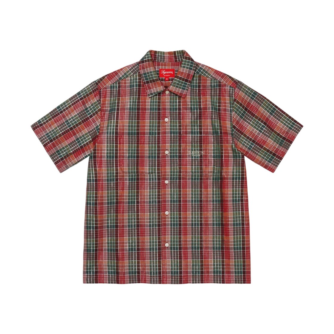 슈프림 메탈릭 플레이드 숏슬리브 셔츠 레드 - 23SS(Supreme Metallic Plaid S/S Shirt Red - 23SS) - 1