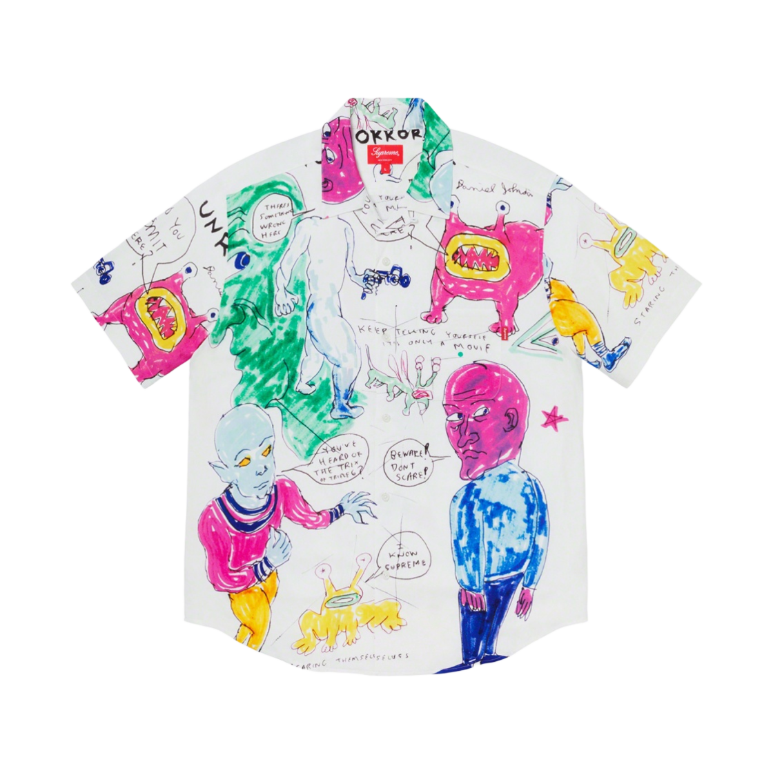 - Supreme Daniel Johnston Rayon S/S Shirt White - 20SS - 대표 이미지 #1