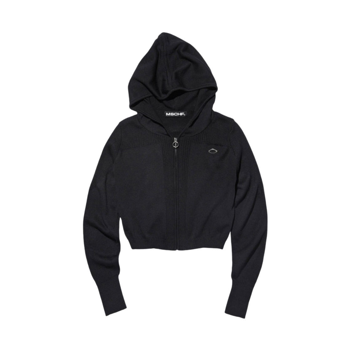 (W) 미스치프 롬버스 니티드 후드 블랙((W) Mischief Rhombus Knitted Hoodie Black)