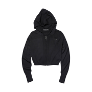 (W) Mischief Rhombus Knitted Hoodie Black