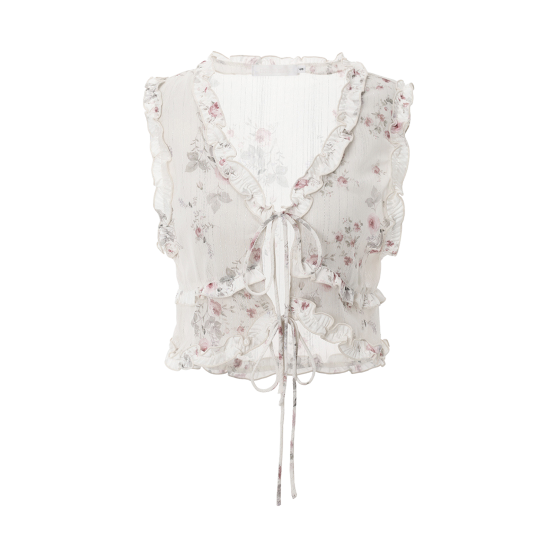 (W) 쓰리타임즈 플로리아 베스트 아이보리((W) Threetimes Floria Vest Ivory)