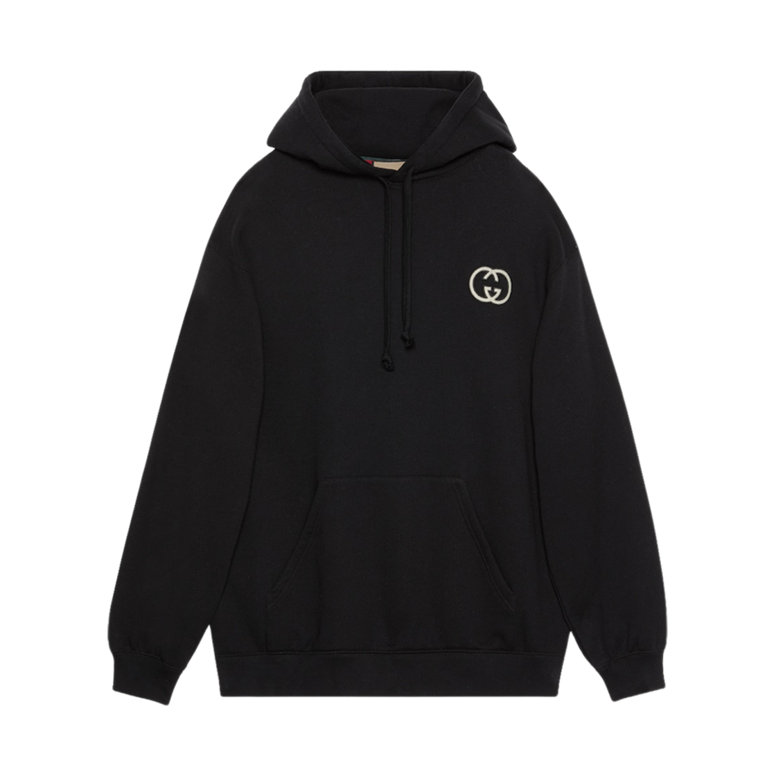 (W) 구찌 코튼 저지 후드 스웨트셔츠 블랙((W) Gucci Cotton Jersey Hooded Sweatshirt Black) - 1