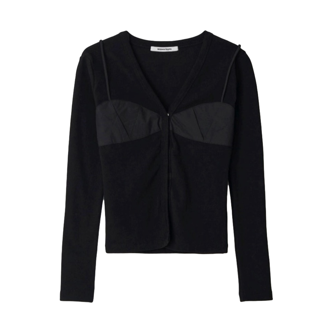1000222000555 Answerisyes Robin Bustier cardigan Black