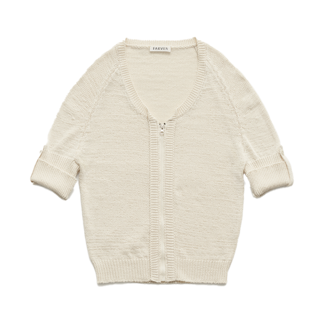 파르벵 소피 집업 가디건 아이보리(FARVEN Sophie Zip-Up Cardigan Ivory)