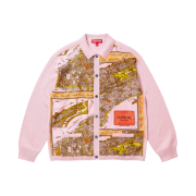 Supreme Silk Map Cardigan Pink - 23FW