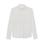 (W) Saint Laurent Shirt In Silk Crêpe White