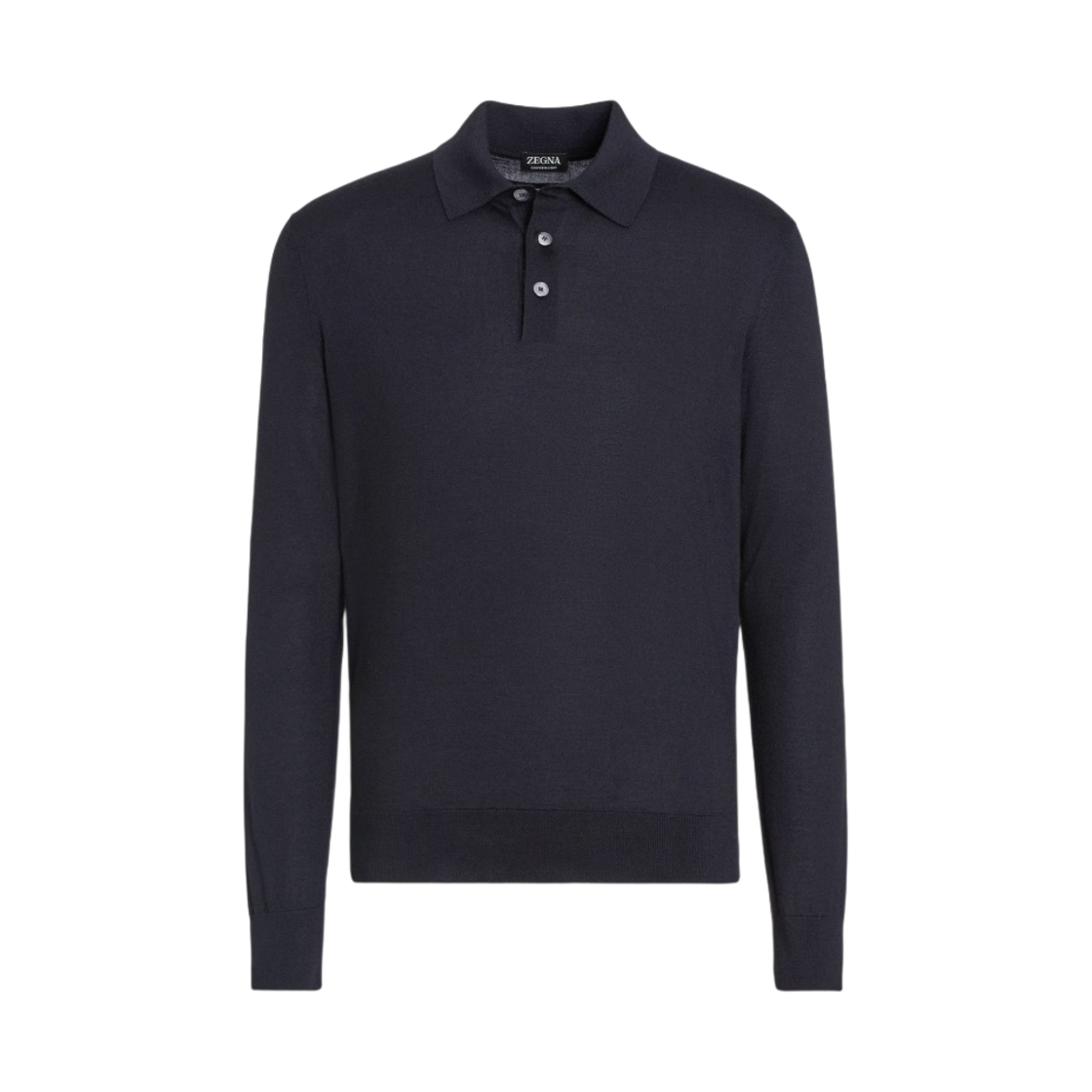 E8J00-132-B98 Zegna Cashmere Polo Shirt Navy Blue