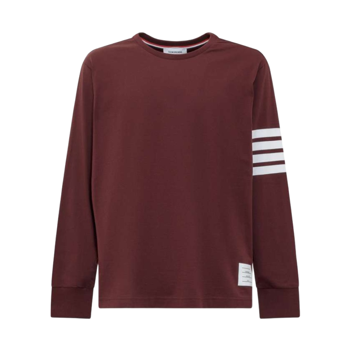 MJS117A-06221-601 Thom Browne 4-Bar Long Sleeve Rugby T-Shirt Dark Red