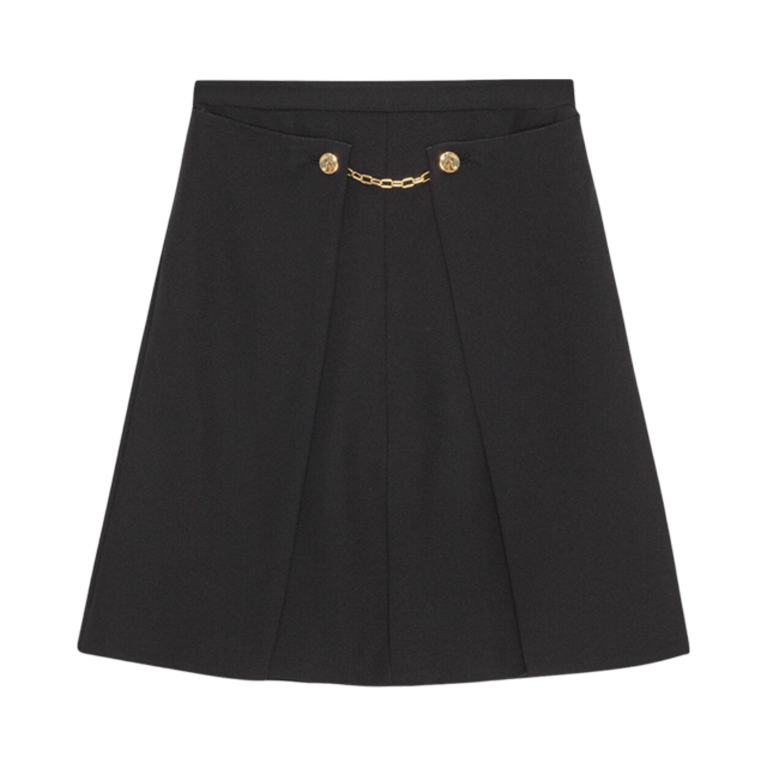 (W) 가니 라이트 트윌 수팅 스커트 블랙((W) Ganni Light Twill Suiting Skirt Black)
