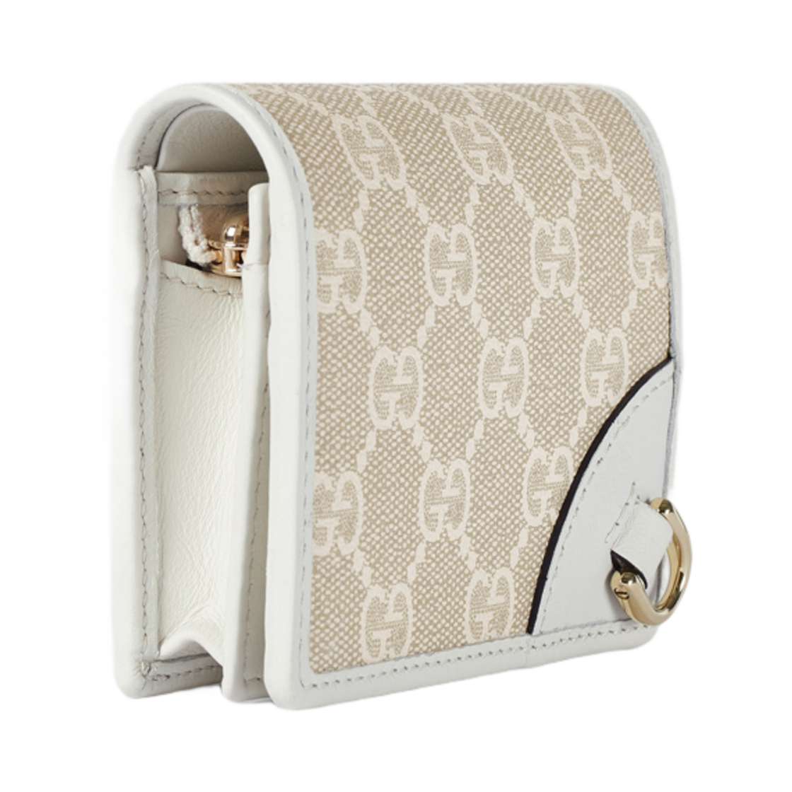 구찌 GG 엠블럼 미니 월렛 베이지 화이트(Gucci GG Emblem Mini Wallet Beige White) - 2
