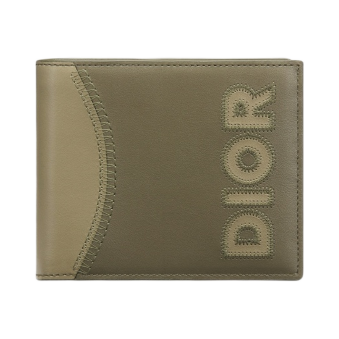 디올 컴팩트 지갑 카키 스무스 카프스킨 마르퀘트리 디올 시그니쳐(Dior Compact Wallet Khaki Smooth Calfskin Marquetry Dior Signature) - 1