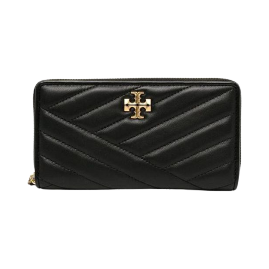 90348-001 Tory Burch Kira Chevron Zip Wallet Black