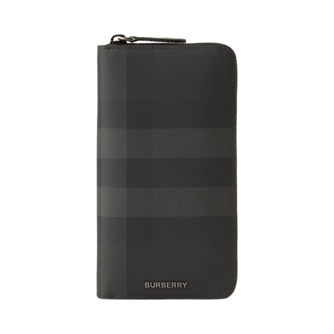 버버리 차콜 체크 앤 레더 집어라운드 지갑 차콜(Burberry Charcoal Check and Leather Ziparound Wallet Charcoal) - 1