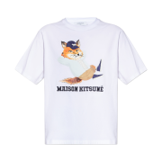 (W) Maison Kitsune Dressed Fox Print Easy T-Shirt White