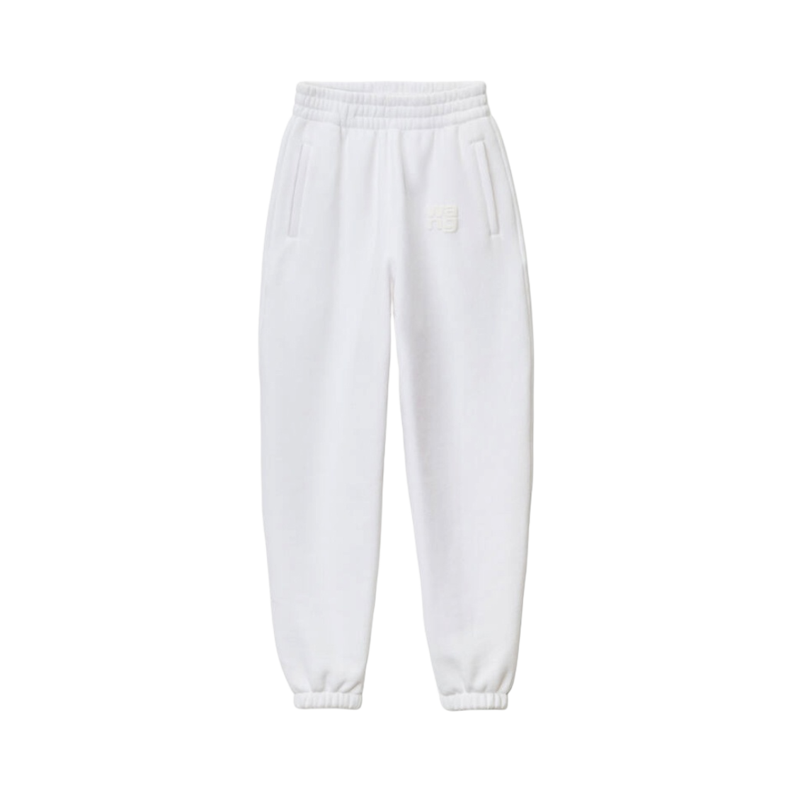 (W) 알렉산더 왕 스트럭처드 테리 퍼프 로고 스웨트팬츠 화이트((W) Alexander Wang Puff Logo Sweatpants in Structured Terry White)