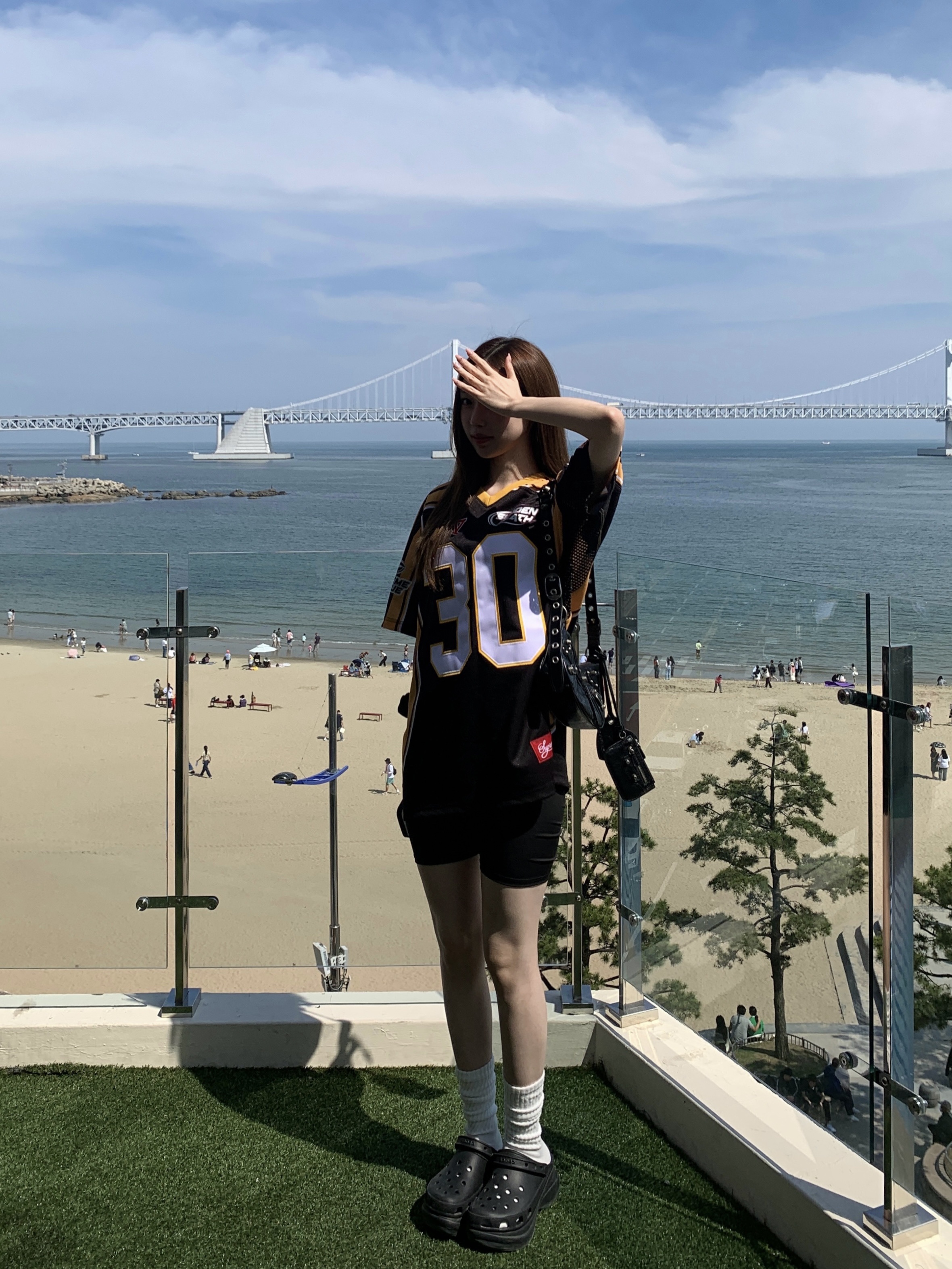 (W) Crocs Classic Bae Clog Black, Supreme Sudden Death Football Jersey Black - 24SS 착용 스타일