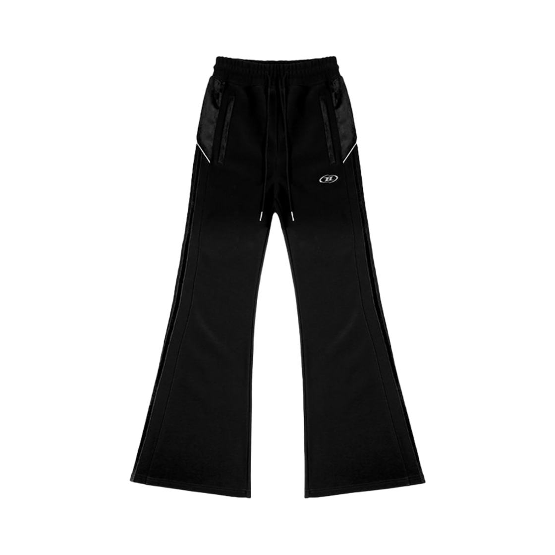 본투윈 스웨이드 실버 라인 저지 부츠컷 팬츠 블랙