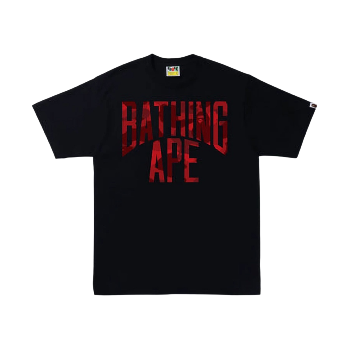 베이프 컬러 카모 A NYC 로고 티셔츠 블랙 레드(BAPE Color Camo A NYC Logo T-Shirt Black Red) - 1