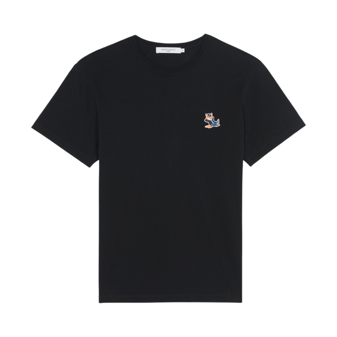 메종 키츠네 드레스드 폭스 패치 클래식 티셔츠 블랙