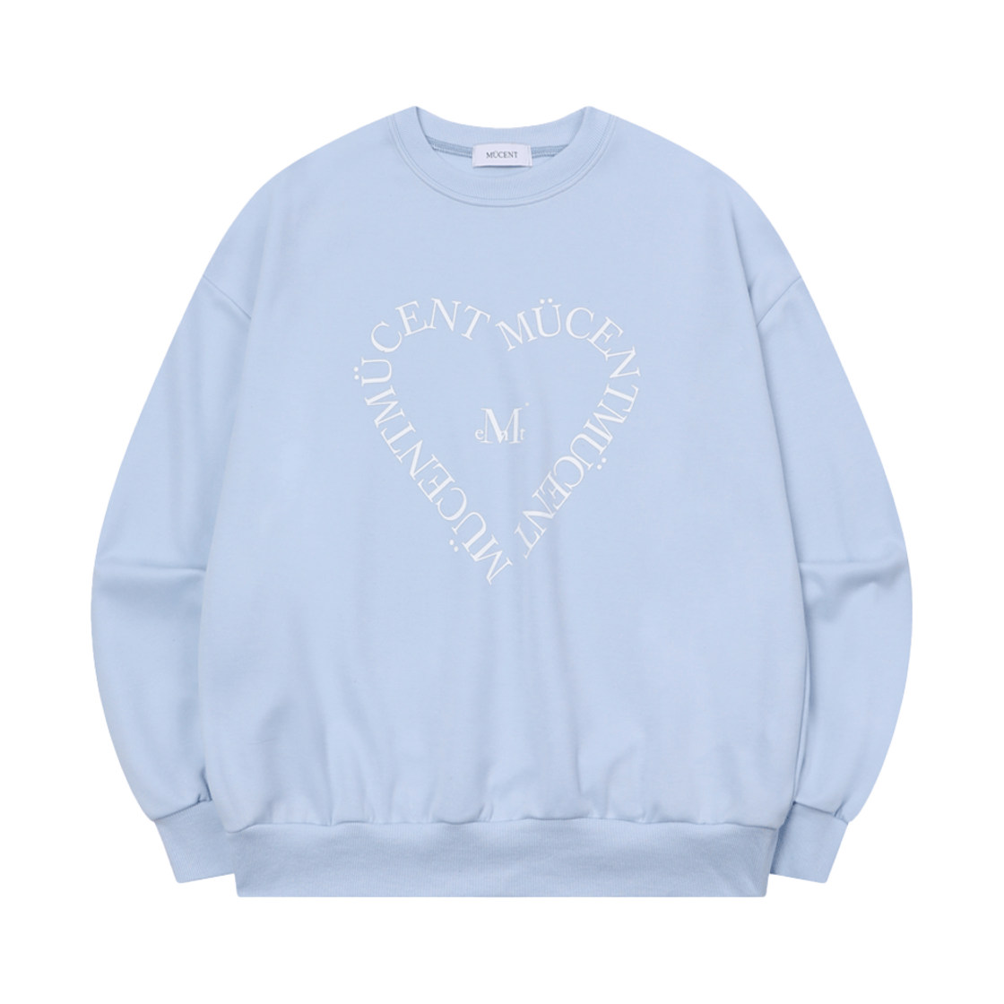 P00000OB_02 MUCENT Heart Lettering Loose-Fit Mtm Sky Blue