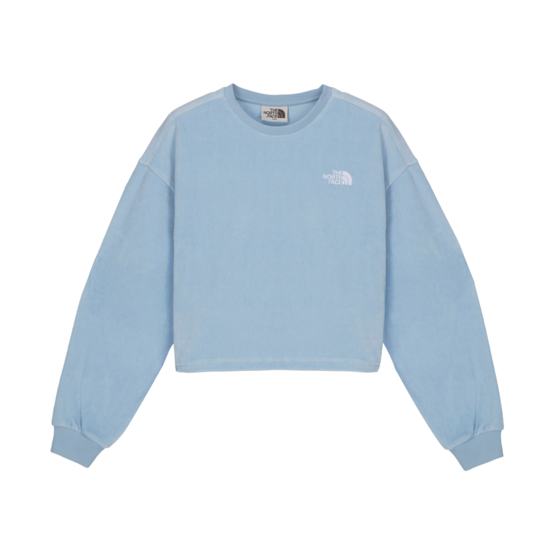(W) 노스페이스 벨루어 스웨트셔츠 파우더 블루((W) The North Face Velour Sweatshirts Powder Blue) - 1