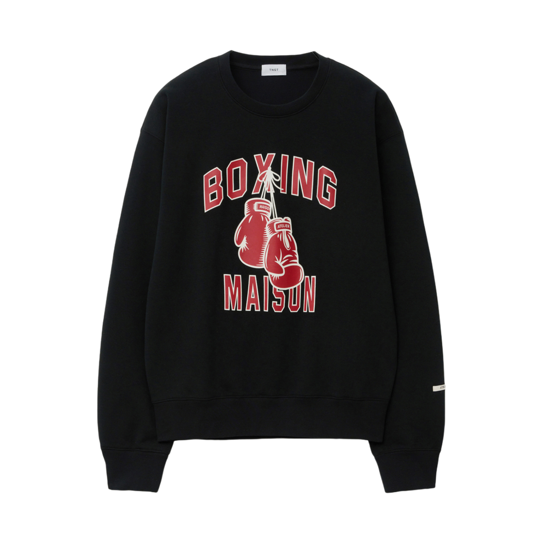 티엔지티 오버사이즈 복싱그래픽 스웻셔츠 블랙(TNGT Over Size Boxing Graphic Sweat Shirts Black)
