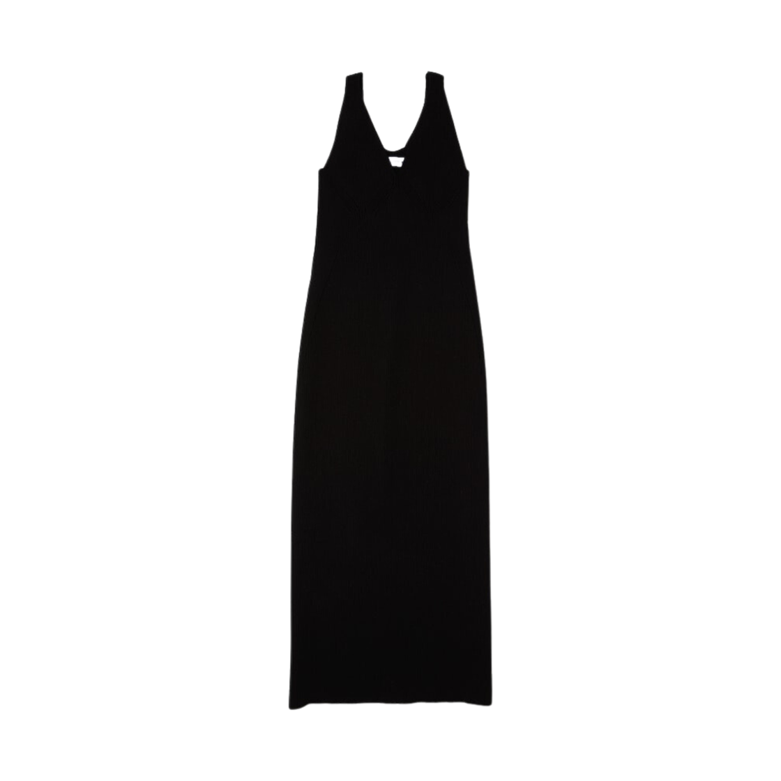 (W) 라코스테 립드 심리스 슬리브리스 드레스 블랙((W) Lacoste Ribbed Seamless Sleeveless Dress Black) - 1