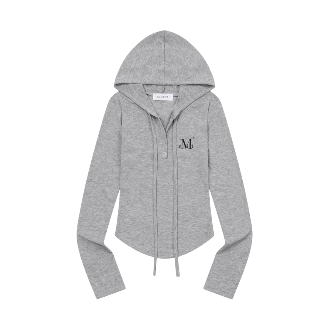 무센트 루엔 시그니처 슬림 후드 티 그레이(MUCENT Ruen Signature Slim Hood T Gray) - 1