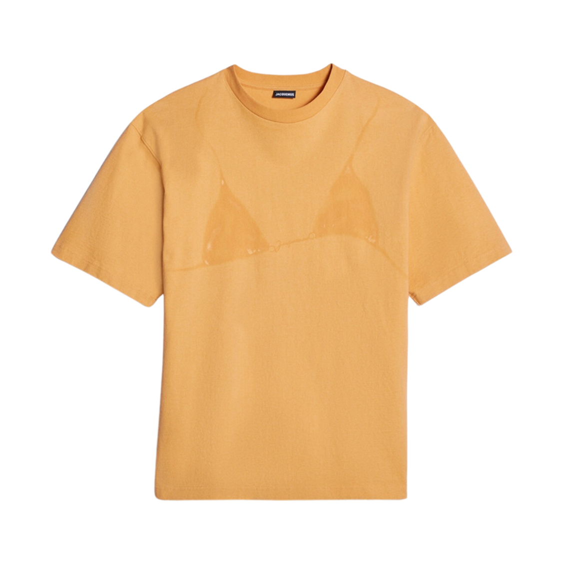 자크뮈스 르 티셔츠 비키니 비키니 탑 티셔츠 프린트 웨트 이펙트 옐로우(Jacquemus Le T-Shirt Bikini Bikini Top T-Shirt Print Wet Effect Yellow) - 1