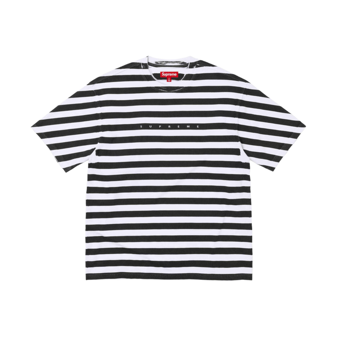 슈프림 오버프린트 스트라이프 숏슬리브 탑 블랙 - 24SS(Supreme Overprint Stripe S/S Top Black - 24SS) - 1