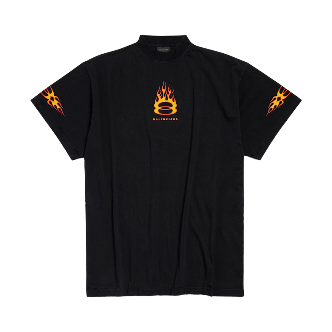 발렌시아가 버닝 유니티 티셔츠 오버사이즈 블랙