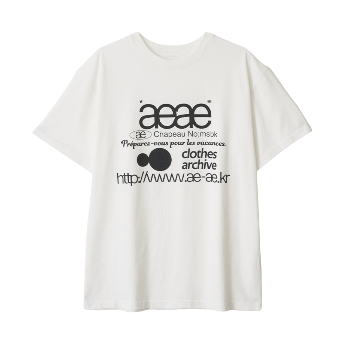 에이이에이이 웹 로고 티셔츠 화이트