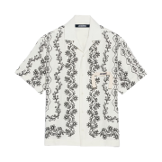 Jacquemus La Chemise Jean Flower Garland Bowling Shirt Print Black Provencales Flowers