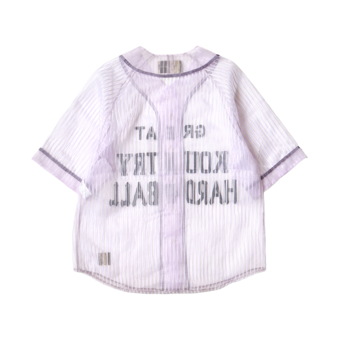 캐피탈 시어 스트라이프 그레이트 컨트리 베이스볼 셔츠 라이트 퍼플(Kapital Sheer Stripe Great Kountry Baseball Shirt Light Purple) - 2