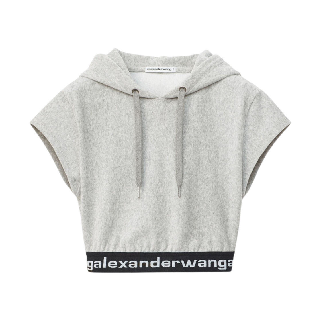 4CC1201106030 (W) Alexander Wang Cap Sleeve Hoodie in Stretch Corduroy Grey