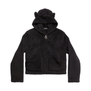 Balenciaga Softwear Heart Zip-Up Hoodie Small Fit Black