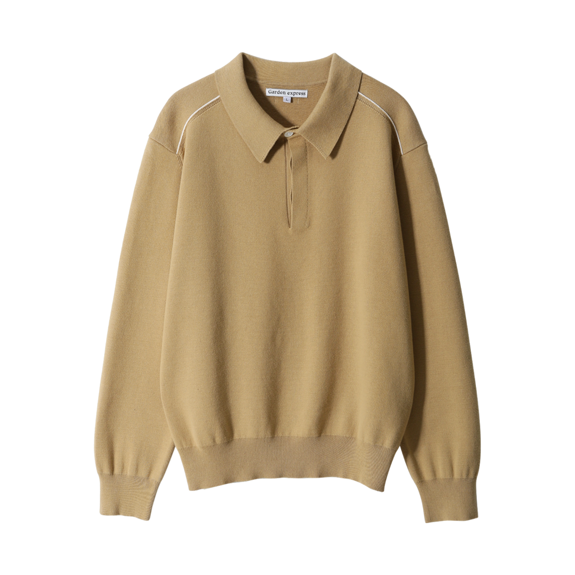 가든익스프레스 라인 포인트 칼라 니트 카멜(Garden express Line Point Collar Knit camel)