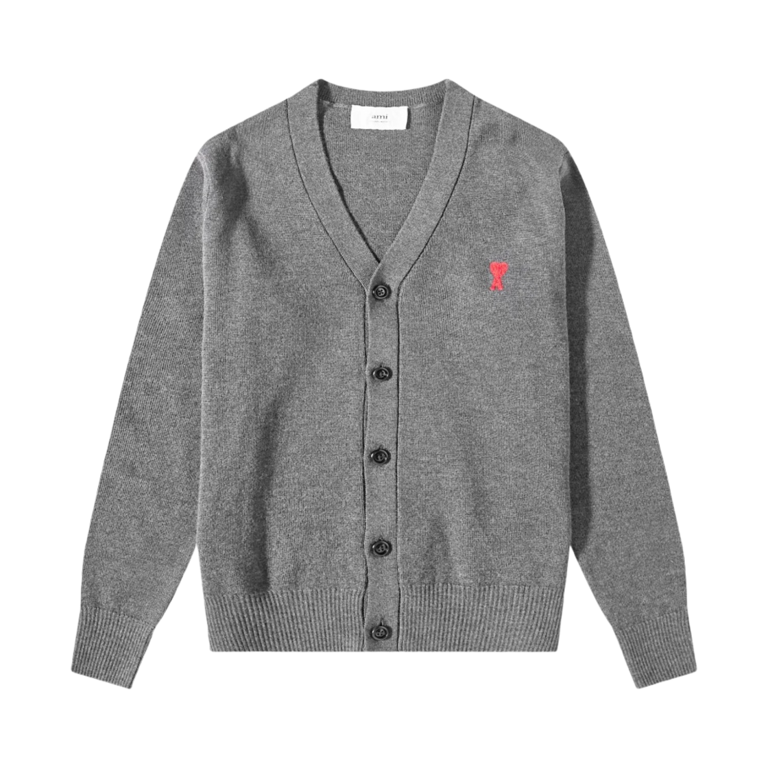 아미 스몰 하트 로고 울 가디건 그리 신(AMI de Coeur Wool Cardigan Gris Chine)