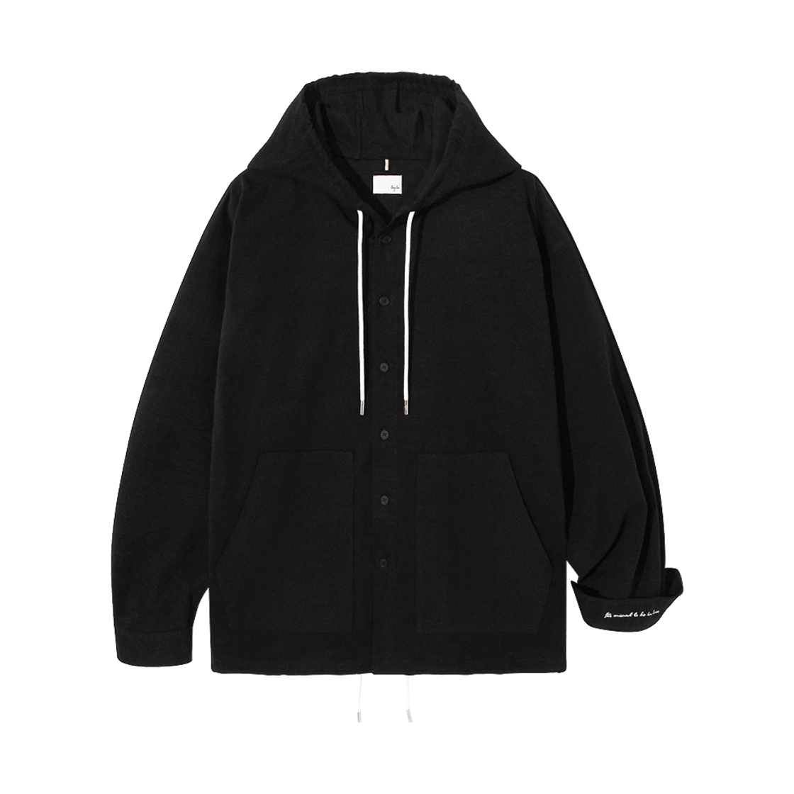 S144 Diamond Layla Taylor Hooded Twill Cotton Shirt S144 Black