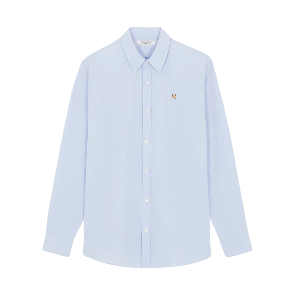 (W) 메종 키츠네 폭스 헤드 자수 클래식 셔츠 라이트 블루((W) Maison Kitsune Fox Head Embroidery Classic Shirt Light Blue) - 1
