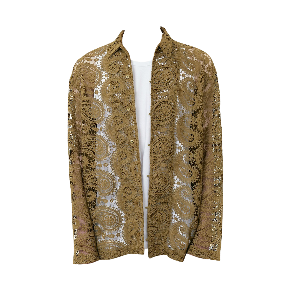 타이핑 미스테이크 페이즐리 크로쉐 셔츠 자켓 올리브(Typing Mistake Paisley Crochet Shirts Jacket Olive)