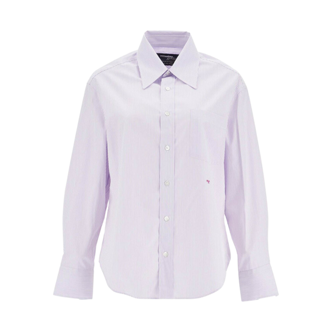 (W) 옴므걸스 코튼 셔츠 라벤더 스트라이프((W) Homme Girls Cotton Shirt Lavender Stripe)