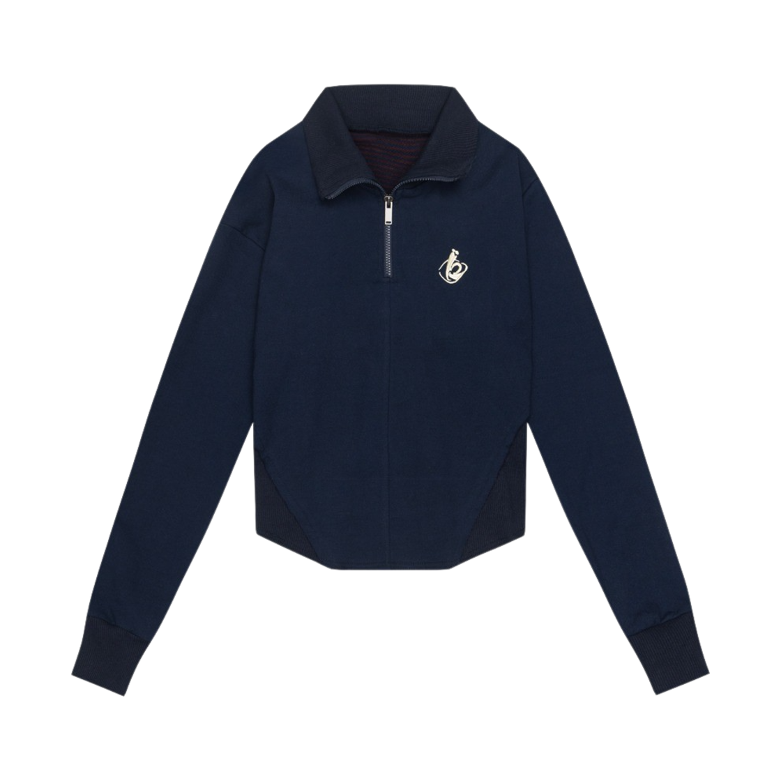 쿄 백 컷아웃 하프넥 풀오버 네이비(Kyo Back Cutout Halfneck Pullover Navy)