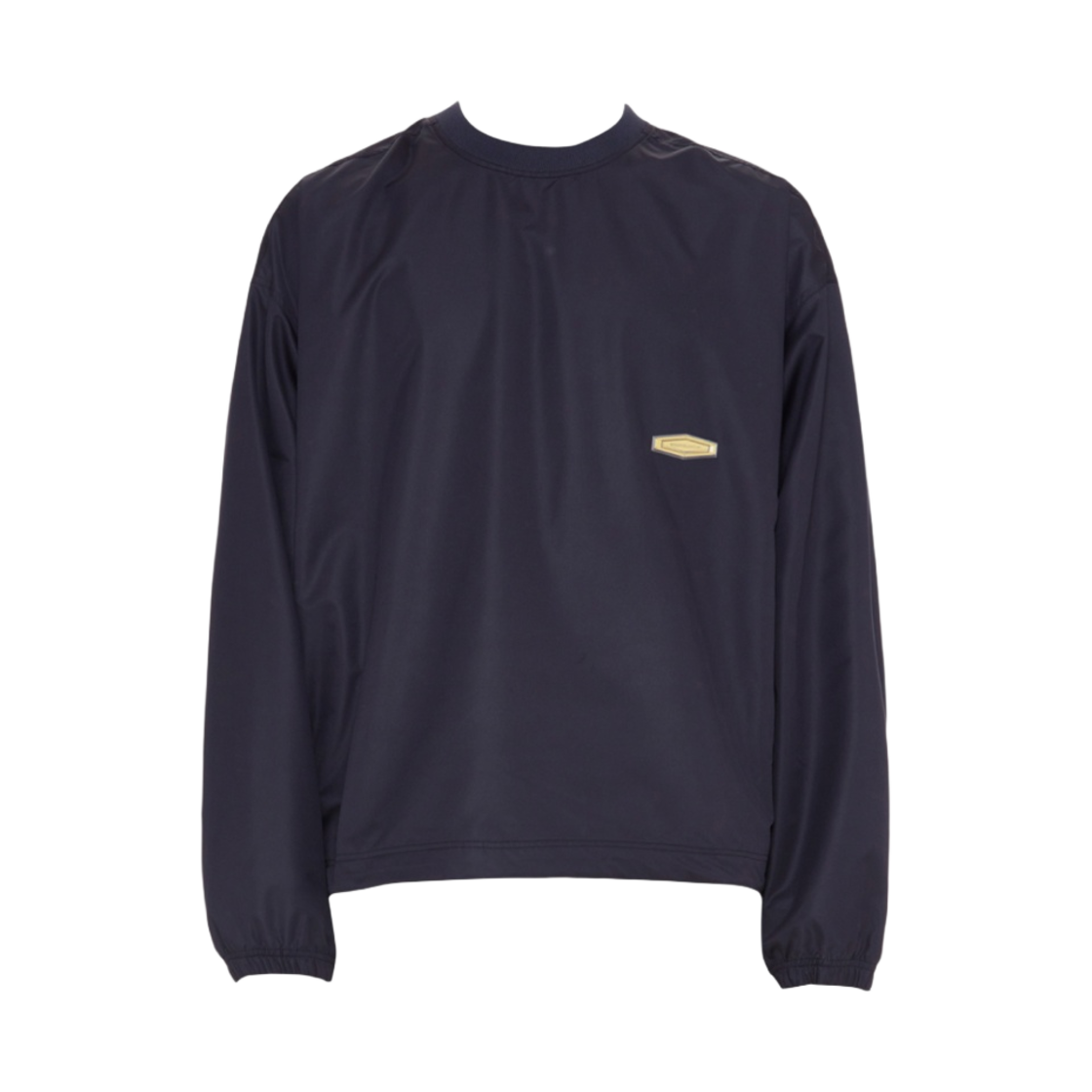 우영미 나일론 백로고 풀오버 티셔츠 네이비 - 22SS