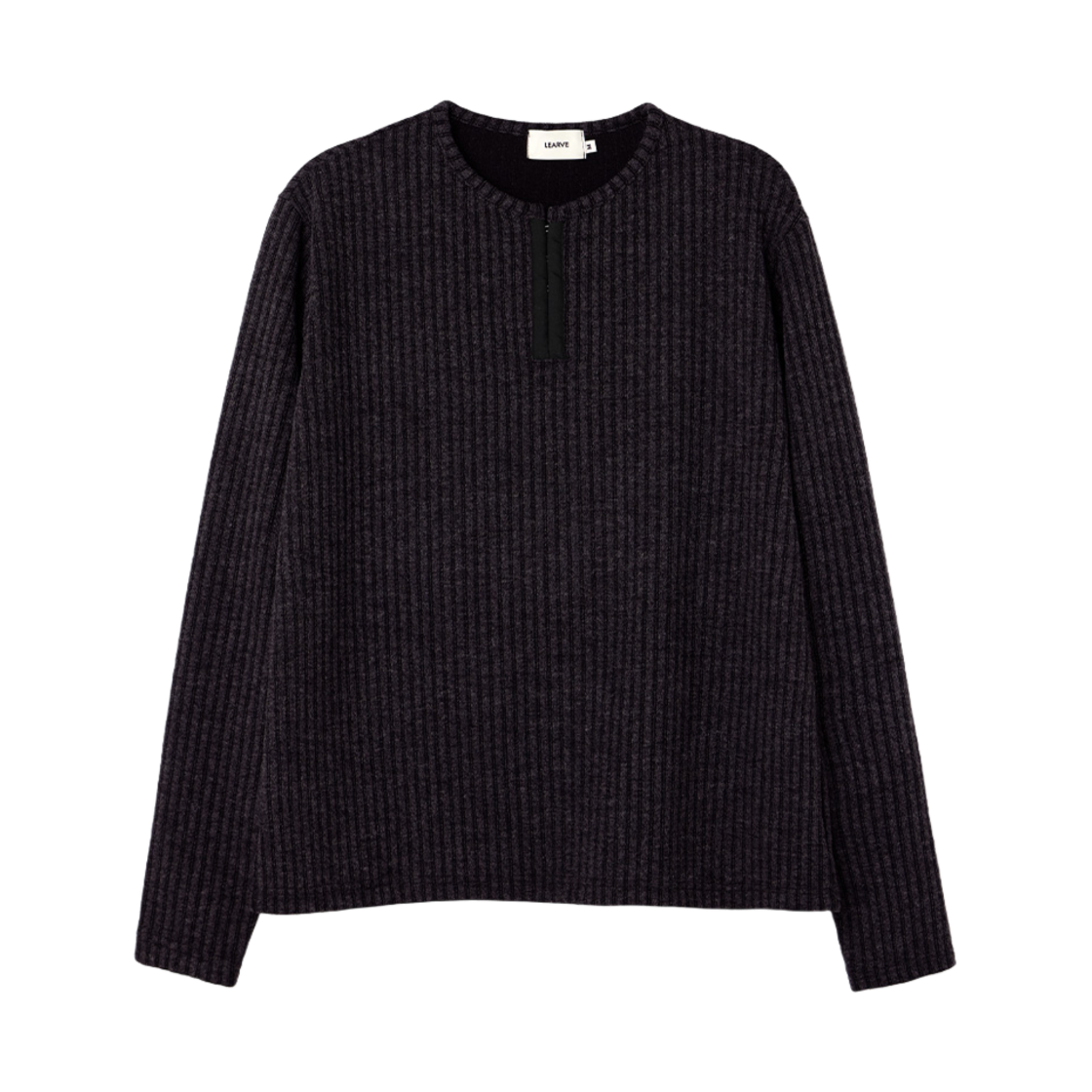 LE7SIN06-VI LEARVE Cove Hook Henley Neck T-Shirt Violet