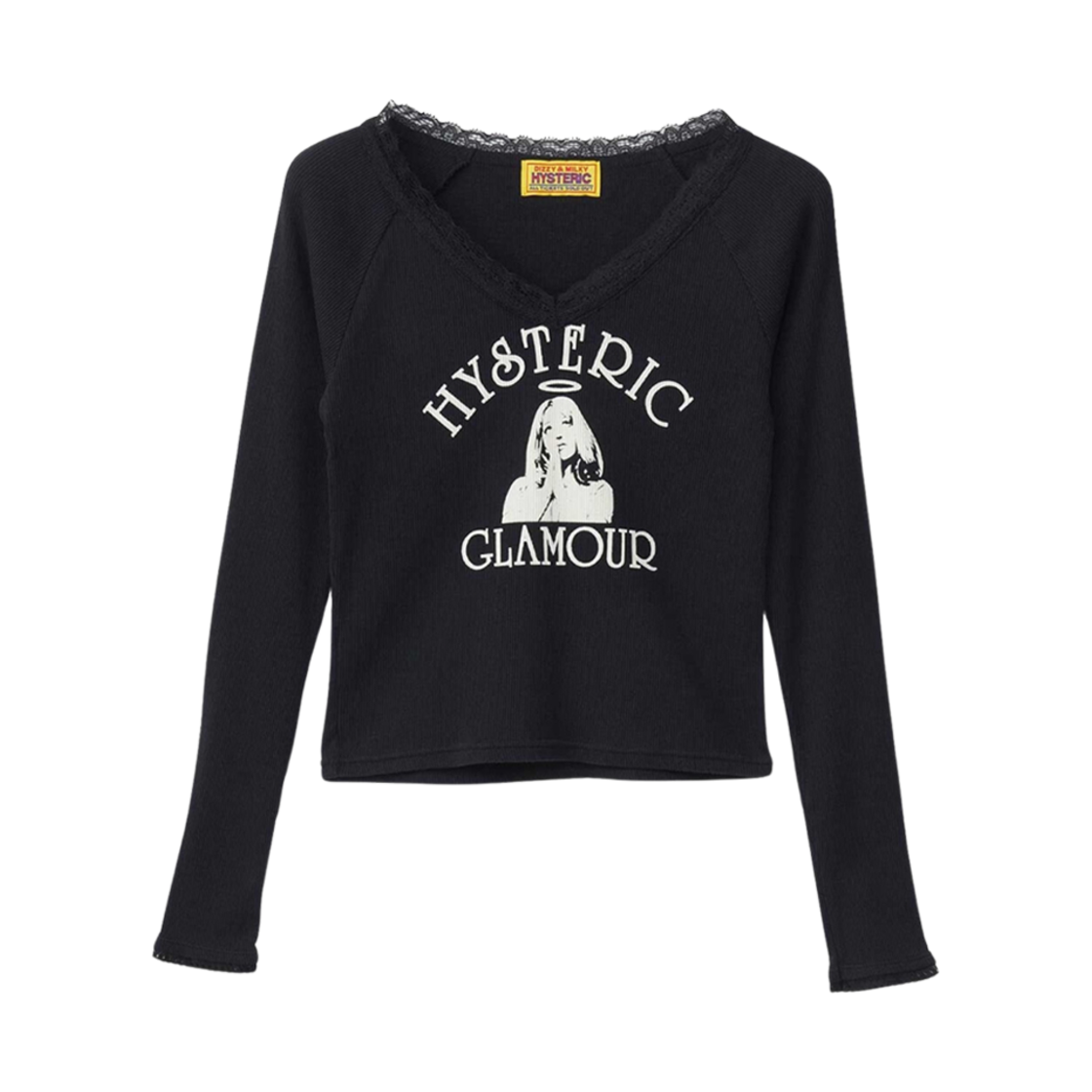 (W) 히스테릭 글래머 히스테릭 엔젤 숏 티셔츠 블랙((W) Hysteric Glamour Hysteric Angel Short T-Shirt Black)